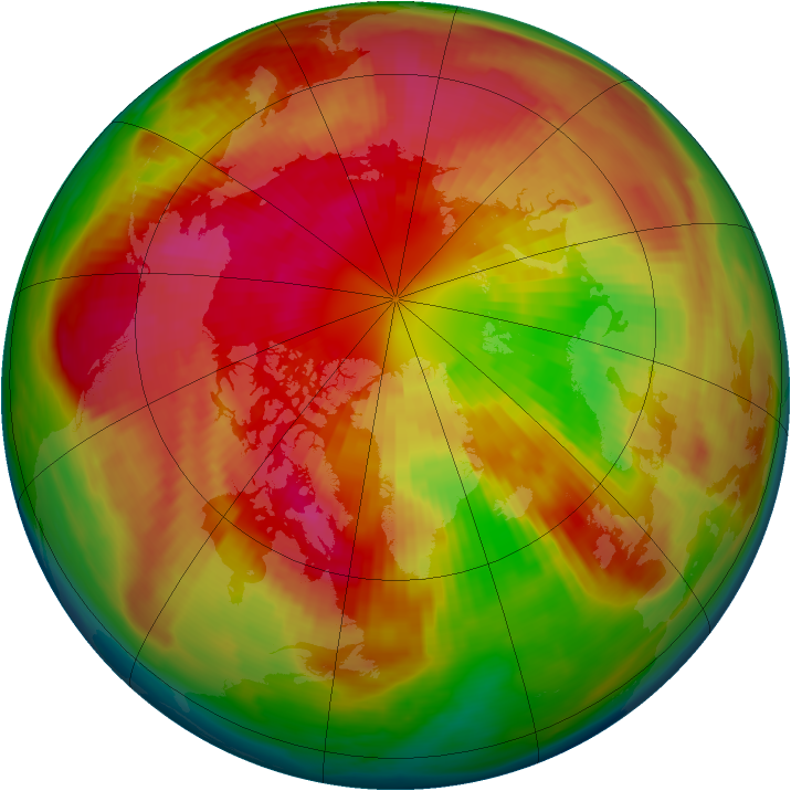 Arctic ozone map for 13 March 1980